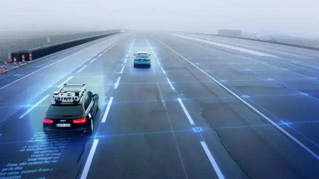 Image of Bosch Research test vehicles for autonomous driving on the test track in Renningen, Germany.