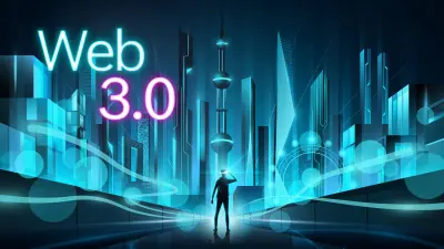 The graphic illustrates Web 3.0 in simplified form: one of the many technologies Bosch Research is researching.