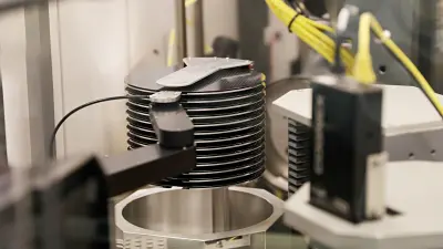 Bild der 200-mm-Halbleiterfertigung im Bosch-Werk Reutlingen. Bosch verfügt über jahrzehntelange Erfahrung in der Forschung, Entwicklung und Fertigung von Halbleiterbauelementen. Bosch Research forscht seit vielen Jahren an modernsten Leistungshalbleitern für die Elektromobilität.