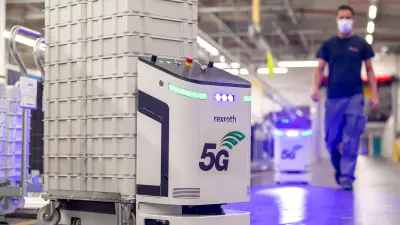 Photo from the Bosch plant in Feuerbach, where Industry 4.0 is operated with 5G.