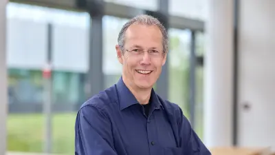 Bosch researcher Volker Imhof with the AI-based Smart Test Facility Automation project at the Bosch Research Campus in Renningen, Germany.