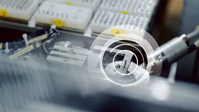 A close-up of tiny bolts being checked by the AI Analytics Platform before use during assembly.