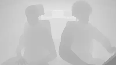 The process of creating AI-generated renderings. You can see two car occupants at different stages of the rendering process: depth image