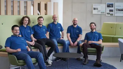 Group photo of the Bosch Research AI interior sensing Team in Renningen, Germany.