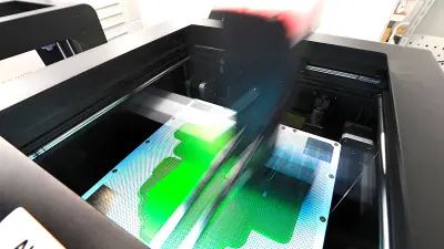 3D printer printing a plastic part