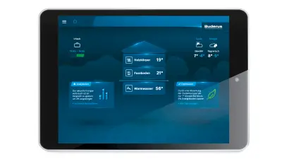 The user interface of the connected products portal on a tablet