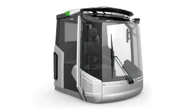 Animation of Genius Cab, the driver’s cab of the future for construction and agricultural machinery