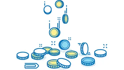 coins in comic style