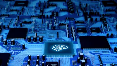 Eine blaue CPU-Platine