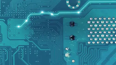 Eine türkisfarbene CPU-Platine