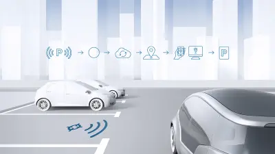 Die Künstliche Intelligenz im Auto lotst den Parkplatzsuchenden zur freien Parklücke.