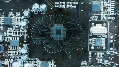 Eine blaue CPU-Platine
