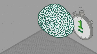 Illustration: human brain and stopwatch