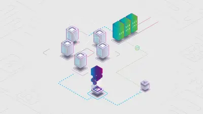 Eine fiktive Blockchain im Grafikstil.