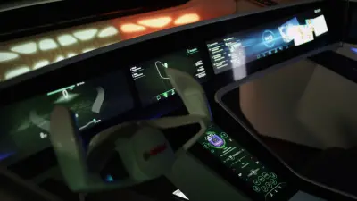 Closer look at the interior of the Bosch showcar