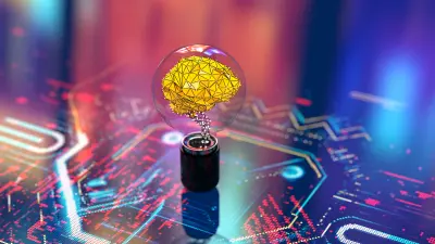 Digital background depicting innovative technologies in (AI) artificial systems, neural interfaces and internet machine learning technologies.