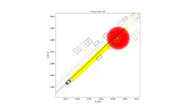 The animation shows a safety-critical ego-pedestrian interaction over time.