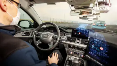 Artificial intelligence in the car’s on-board computer triggers the lane change.