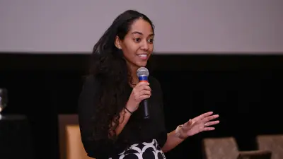 Carmalita Yeizman, diversity coordinator in North America, during a presentation.