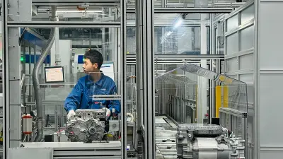 A associates at a production line in a plant.