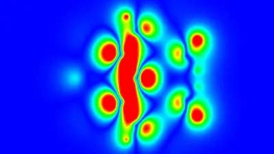 Wave function of a qubit in a silicon quantum dot.