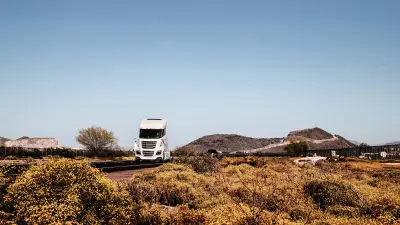 Bosch Nikola Two prototype with fuel-cell powertrain on the test track in Arizona.