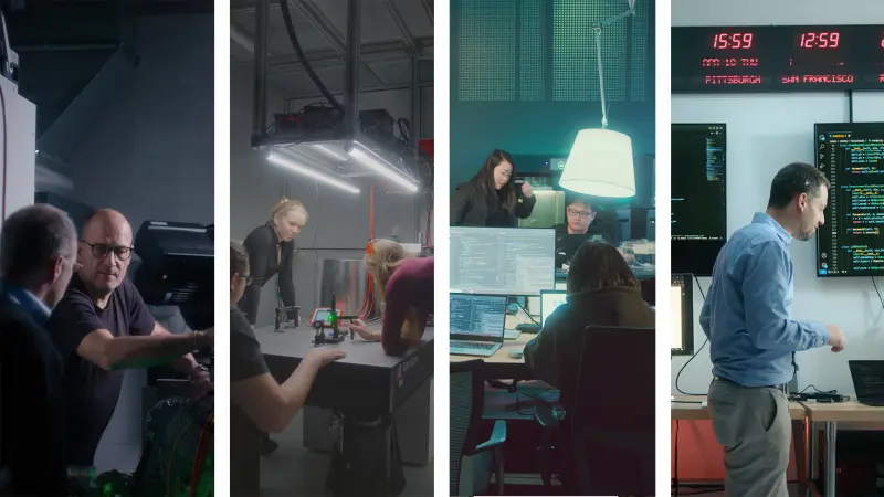 Bosch Future Insights – Menschen arbeiten in vier Szenen an Technik- und Programmierprojekten.