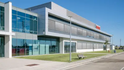 Fassade eines Gebäudes am portugiesischen Bosch-Standorts Aveiro