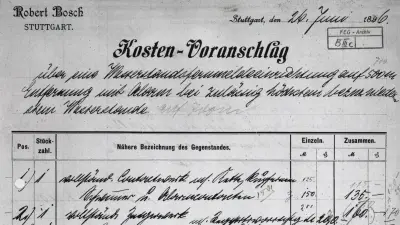 Die Installation eines Wasserstandsfernmelders bot Bosch 1896 einem Kunden an.