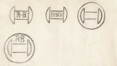 Foto: Skizzenblatt des neuen Logos (1918)