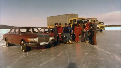 The Bosch ABS engineering team tested the potential of the antilock braking system on a frozen lake in northern Sweden (1975).