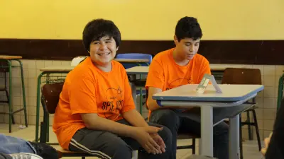 Two boys in a classroom