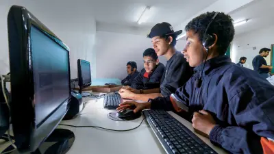 Kids on a computer