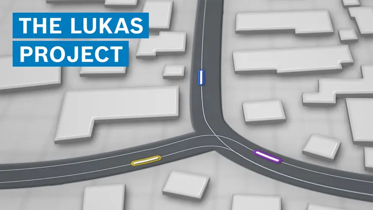 Ansicht einer Grafik einer komplexen Verkehrssituation des LUKAS Projektes