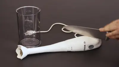 nife, mixer and an hand