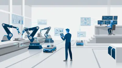 Illustration of robots in the industry (ai generated image)