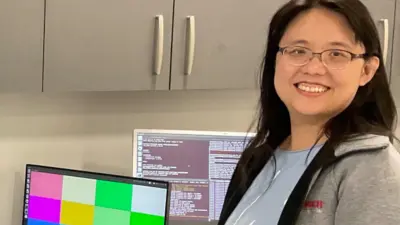 Wan-Yi Lin, principal research scientist at Bosch Research showing adversarial pattern created without the knowledge of the AI model.