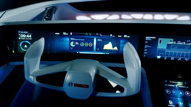 Control Panel des Connected Cars mit Screens und Office Tools