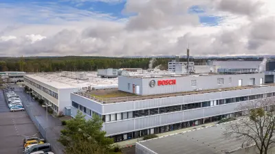Exterior view of a large Bosch manufacturing facility.