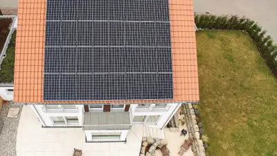 The photovoltaic system on the rooftop is connected with the Bosch energy manager.