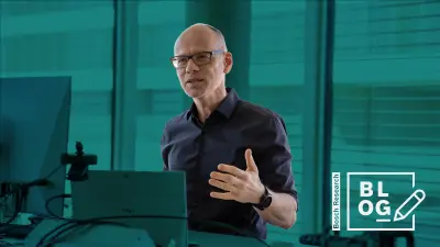 Bosch Research Expert on sound design Andreas Henke infront of his workplace at Bosch Research Campus in Renningen, Germany.
