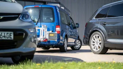 Picture showing three test vehicles for the synthetic aperture radar (SAR) technology at the Bosch Research Headquarters in Renningen, Germany.