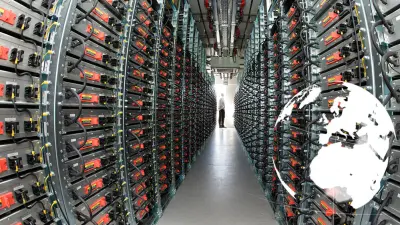 View inside the Bosch Braderup energy storage facility.