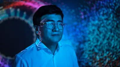 A portrait of Liu Ren, Director and Chief Scientist for Intelligent Human Machine Interaction Technologies and Systems at the Bosch Research and Technology Center in Silicon Valley. His work focuses on artificial intelligence and machine learning, among other things.