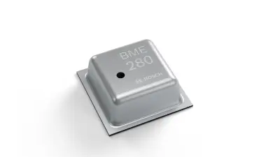 The image shows a MEMS-Sensor measuring environmental factors.