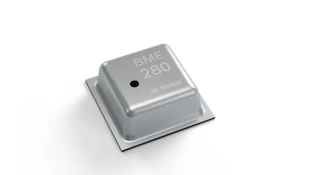 The image shows a MEMS-Sensor measuring environmental factors.