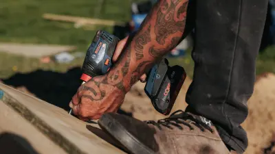 The ramp for the world record attempt is built with Bosch Power Tools.
