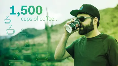 1500 kopjes ... zoveel koffie heeft Christian Appel sinds het begin van het project ongeveer gedronken.